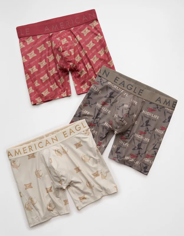 AEO Men's Miller Lite 6" Flex Boxer Brief 3-Pack | American Eagle Outfitters (US & CA)