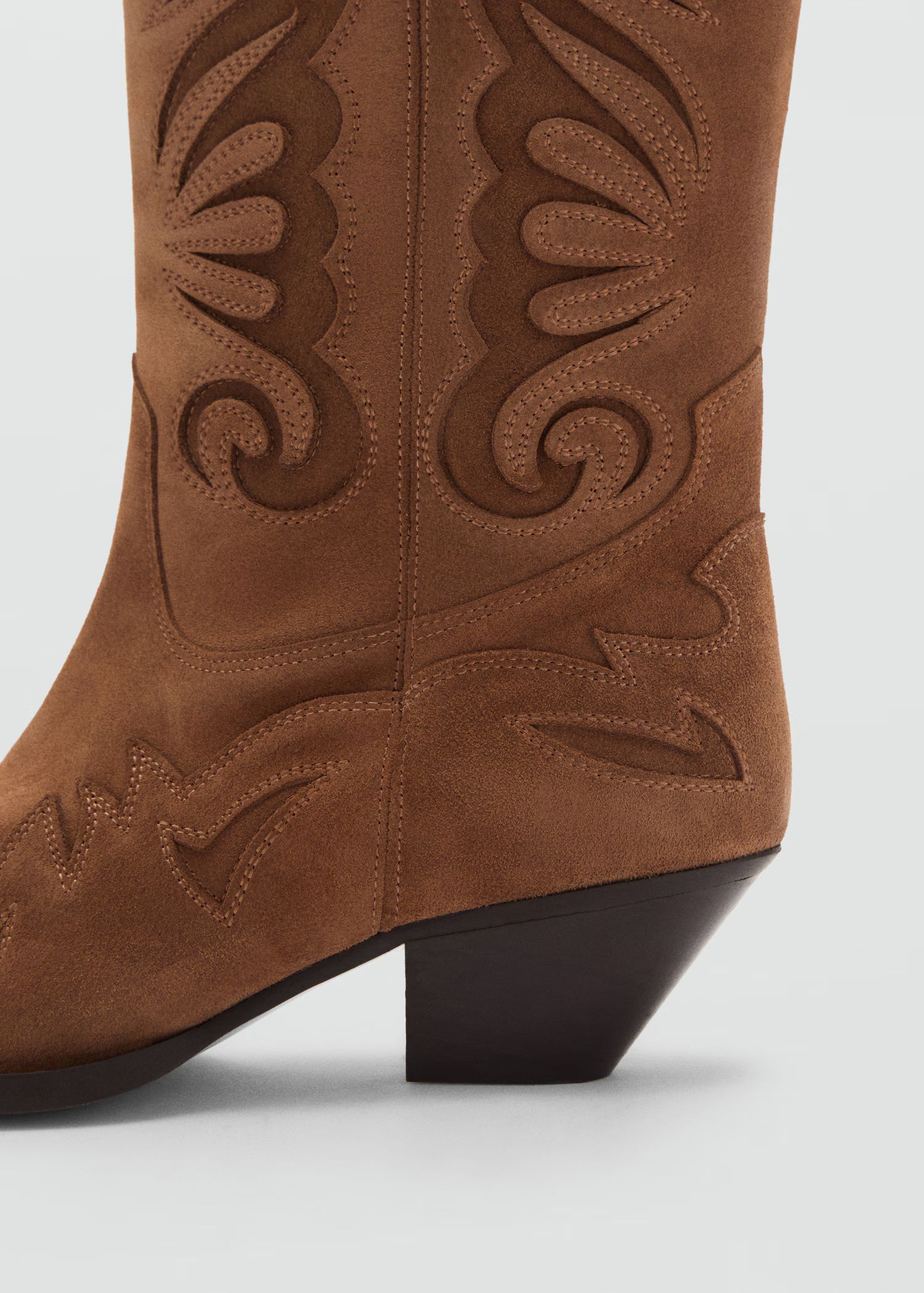 Cowboy leather boots - Woman | MANGO USA | MANGO (US)