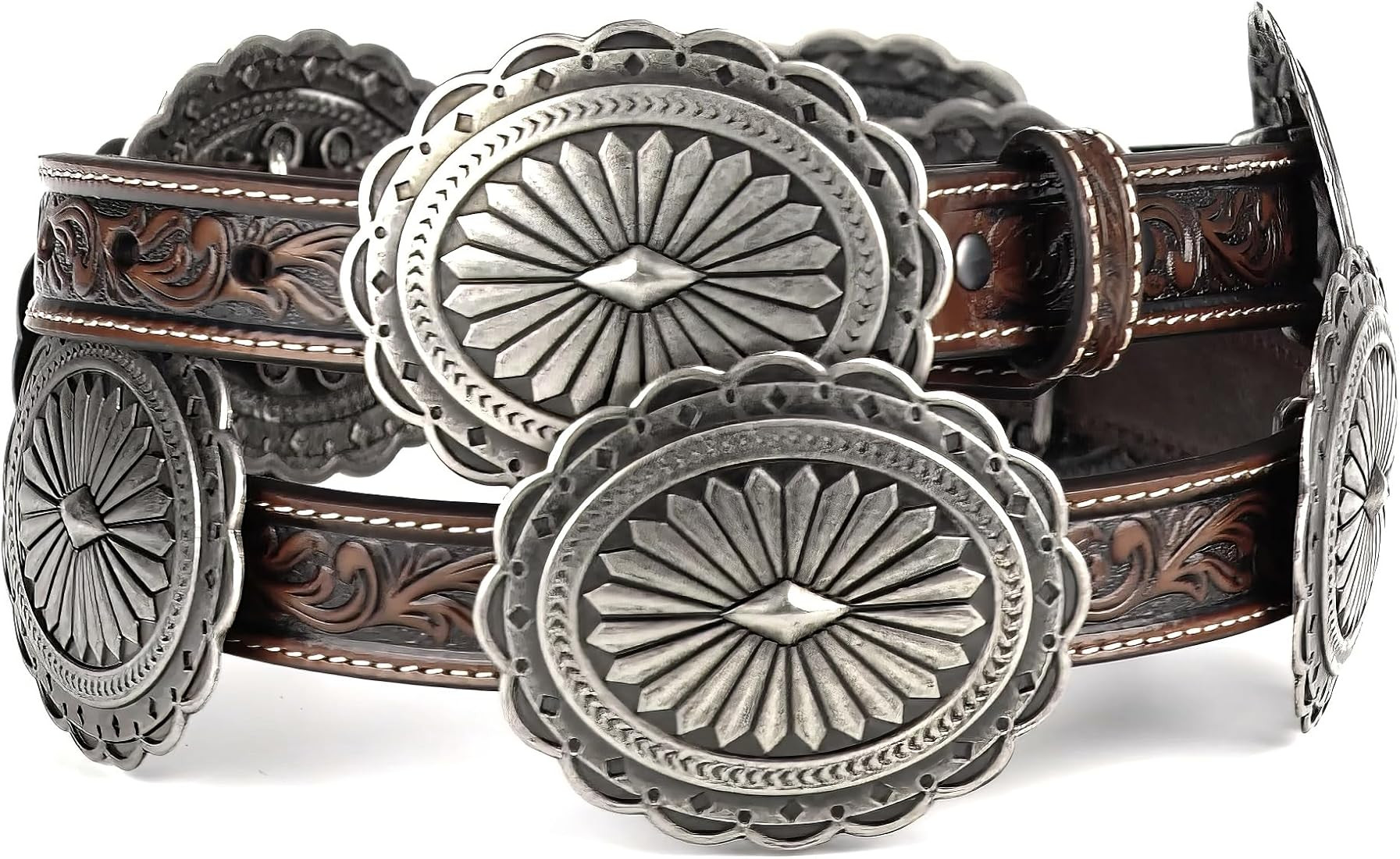 ARIAT Women's Tooled Leather Concho Belt | Amazon (US)