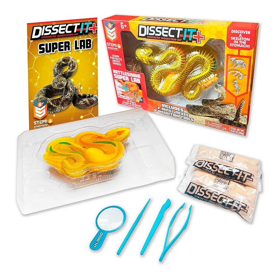 Rattlesnake Super Lab Dissect It Kit for Kids, Synthetic Dissection Kids Science Kit to Learn Bio... | Amazon (US)