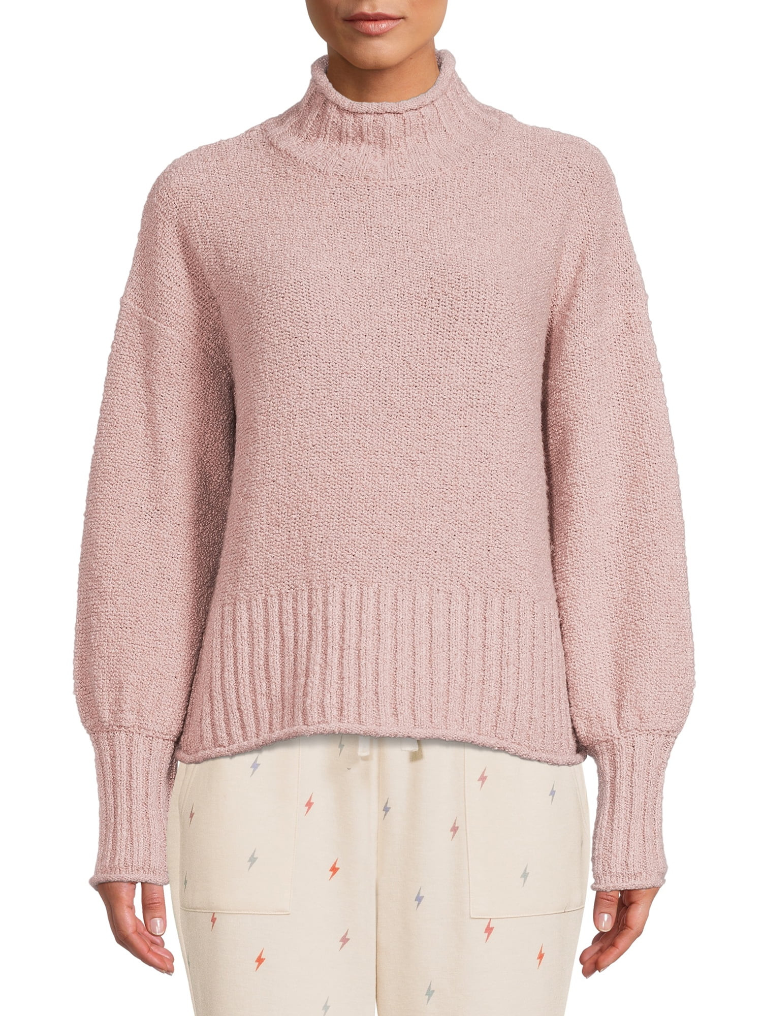 Wild Skye Juniors’ Drop Shoulder Pullover with Mock Neck | Walmart (US)