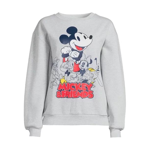 Mickey Mouse Junior's Friends Graphic Print Sweatshirt | Walmart (US)