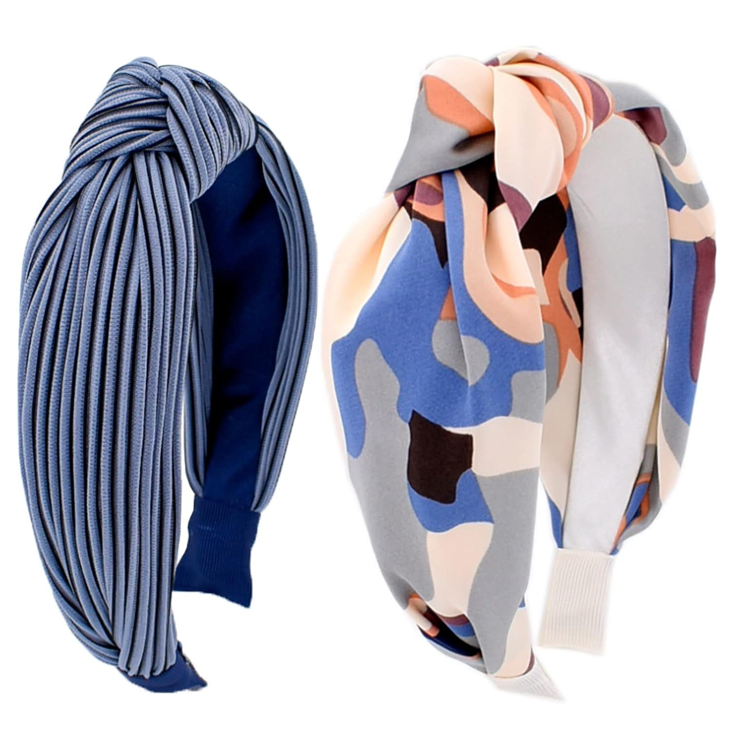 BEGOOD Headbands for Women, Knotted Headband for Women Blue Headband Fashion Top Knot Hairbands D... | Amazon (US)