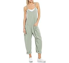 Tongmingyun Womens Casual Sleeveless Jumpsuits Spaghetti Strap Loose Romper Long Pants with Pocke... | Amazon (US)