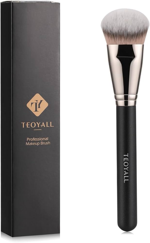 TEOYALL Flat Angled Foundation Brush, Large Dense Synthetic Bristles Kabuki Brush for Base Makeup... | Amazon (US)