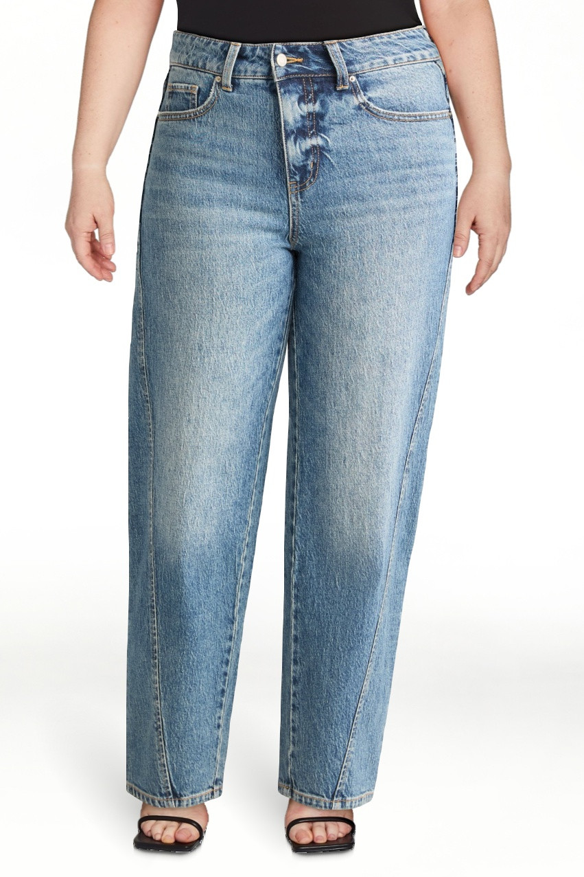 Time and Tru Women's High Rise Barrel Jean, 26.5" Inseam, sizes 2-20 | Walmart (US)