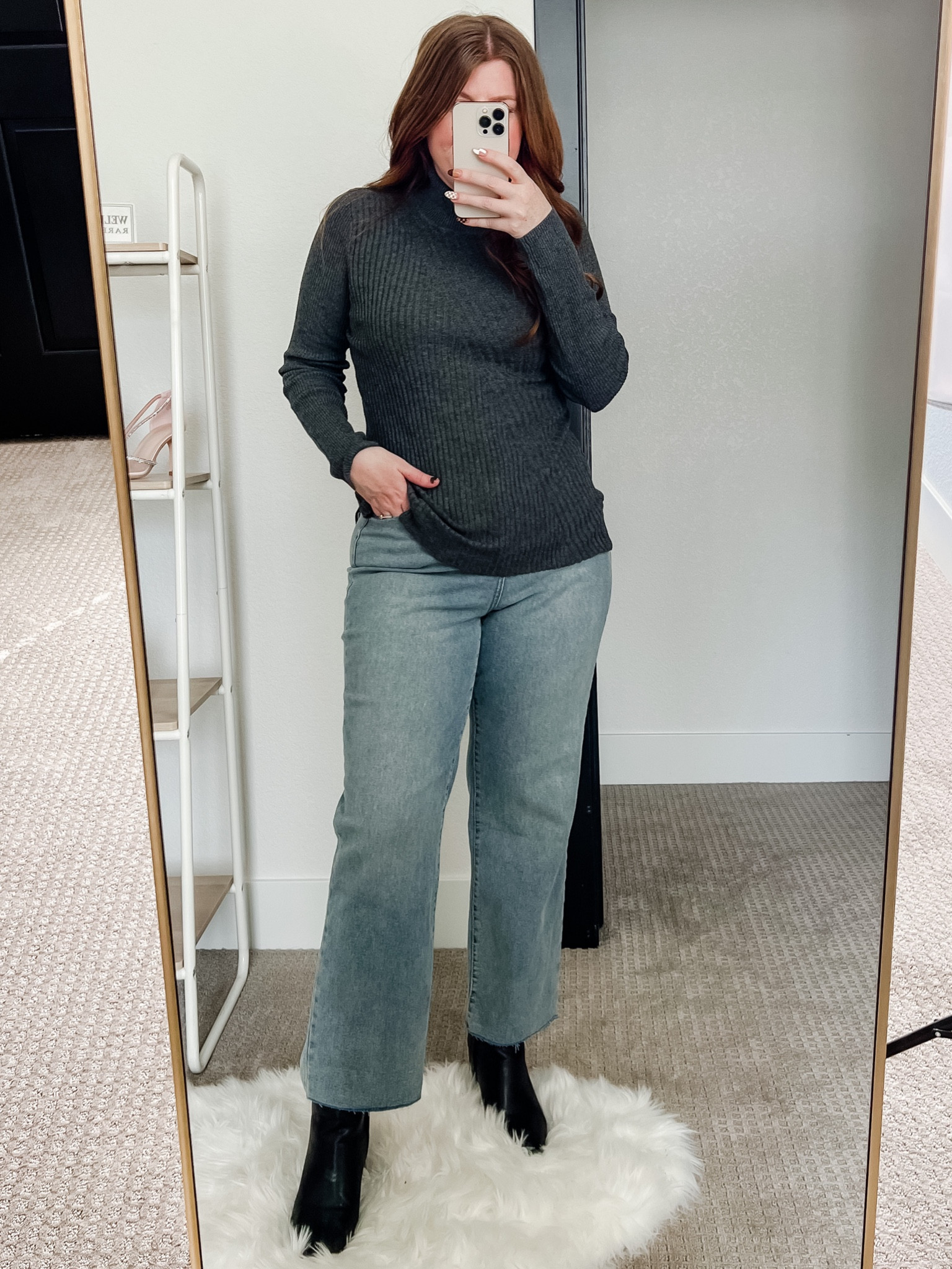 Thanksgiving day outfit from Walmart. Walmart jeans run big! Size down one. Turtleneck sweater size medium. Walmart outfit. Walmart fashion. 

#LTKHoliday #LTKunder50 #LTKstyletip