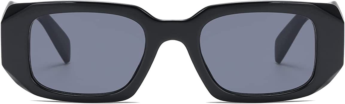 Long Keeper Trendy Rectangle Sunglasses – Thick Rim Retro Square Womens Sunglasses Fashion Desi... | Amazon (UK)