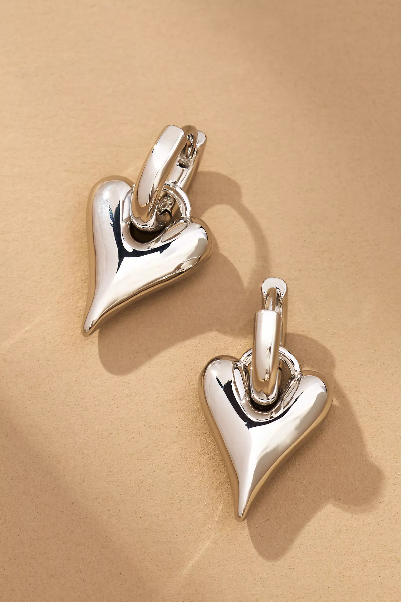 Be Mine Puffy Heart Charm Huggie Hoop Earrings | Anthropologie (US)