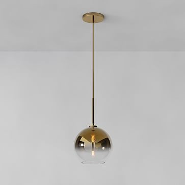 Sculptural Glass Globe Pendant - Metallic Ombre | West Elm (US)
