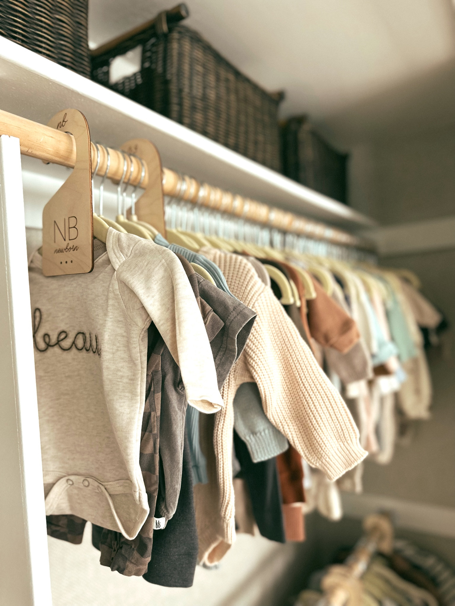 We love the open closet concept in our kids nurseries. We love to display their clothes with cute closet dividers and storage baskets 

#LTKBump #LTKBaby #LTKFamily
