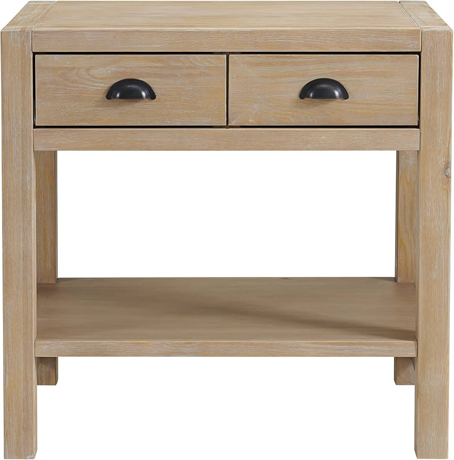 Alaterre Furniture Arden Nightstand, Light Driftwood | Amazon (US)