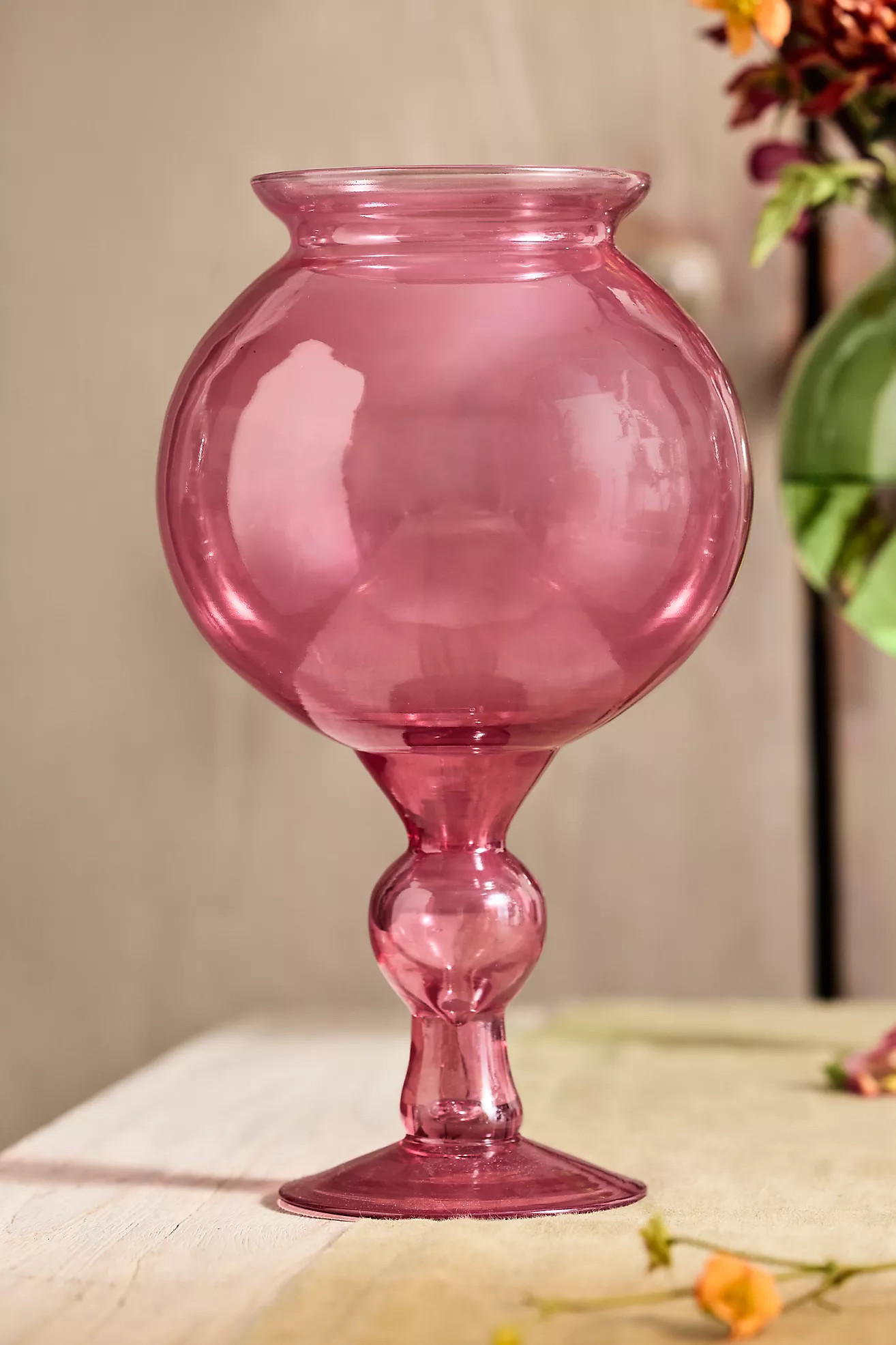 Colorful Footed Glass Vase | Anthropologie (US)
