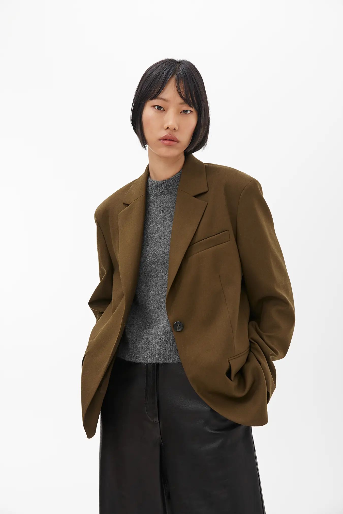 Oversized Wool Hopsack Blazer | ARKET