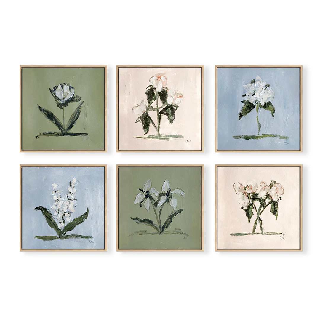 Botanical Square Set of 6 by Cady Karras Art Prints | Urban Garden Prints