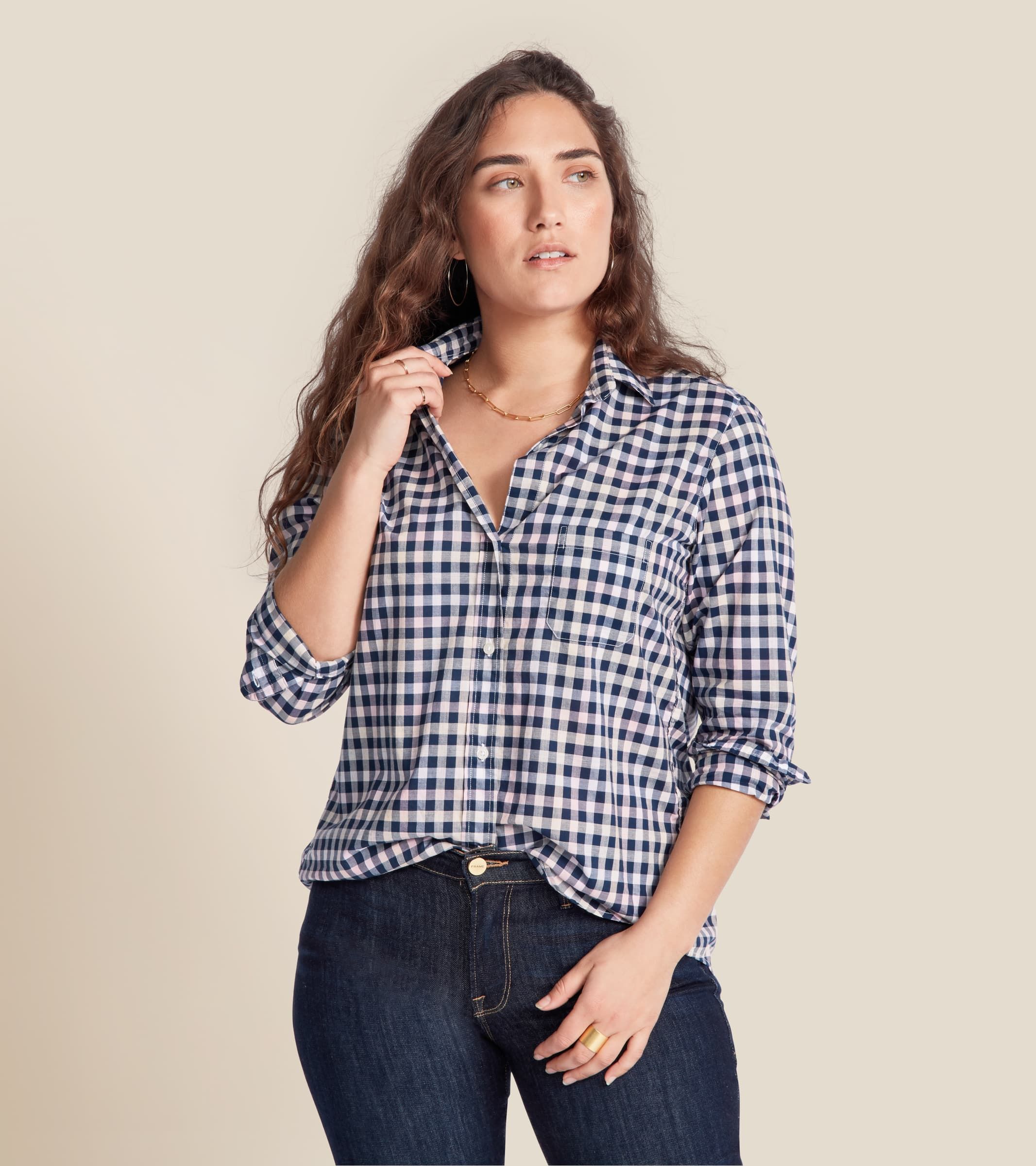 The Hero Button up Shirt in Multi Check, Cool Cotton | Grayson