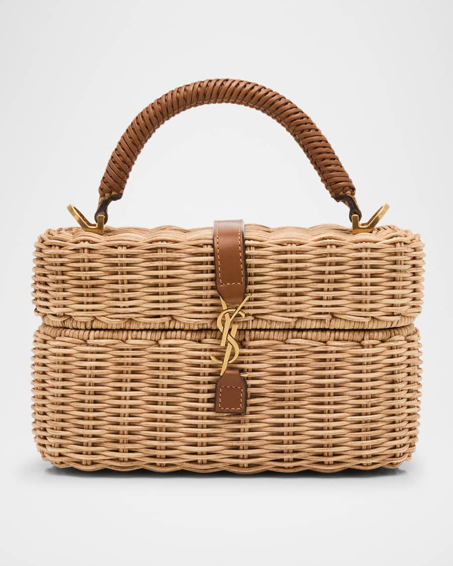 Saint Laurent YSL Vanity Bag in Raffia Wicker | Neiman Marcus
