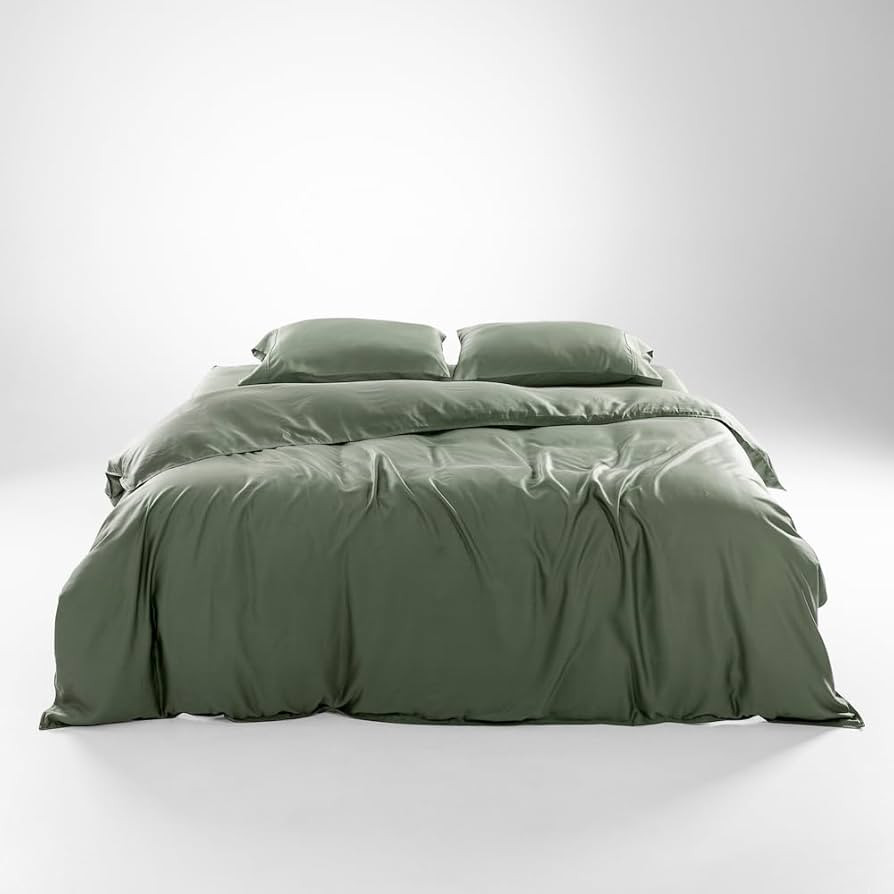 Olive + Crate Luxury 100% Lyocell Eucalyptus Duvet Cover Set Queen Size, Tencel 3PC Vegan Bedding... | Amazon (US)