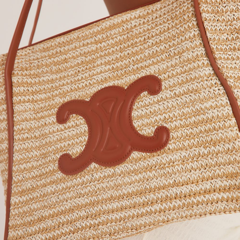 Zimmer Logo Detail Shoulder Beach Bag In Beige Woven | EGO (UK)