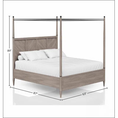Queen Canopy Bed Sturdy and durable, modern and simple, environmentally friendly materials, easy to install in Sand Finish | Wayfair North America
