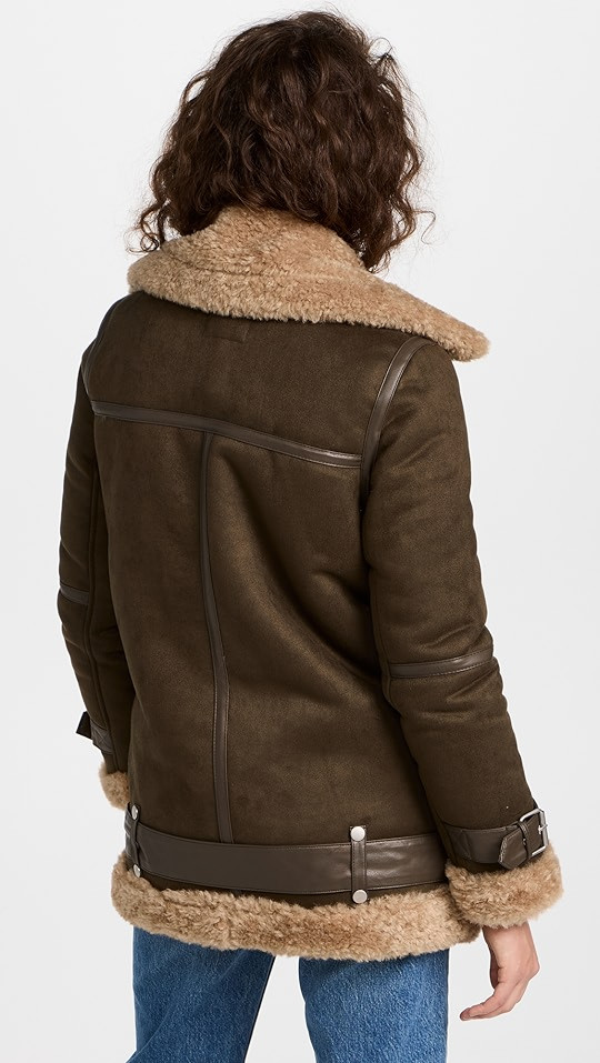 Bonded Faux Shearling Biker Jacket | Shopbop