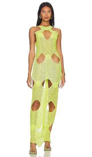 Ivy Gown in Neon Green Dress Neon Yellow Dress Neon Dress Neon Outfit Crochet Dress Sheer Dress | Revolve Clothing (Global)