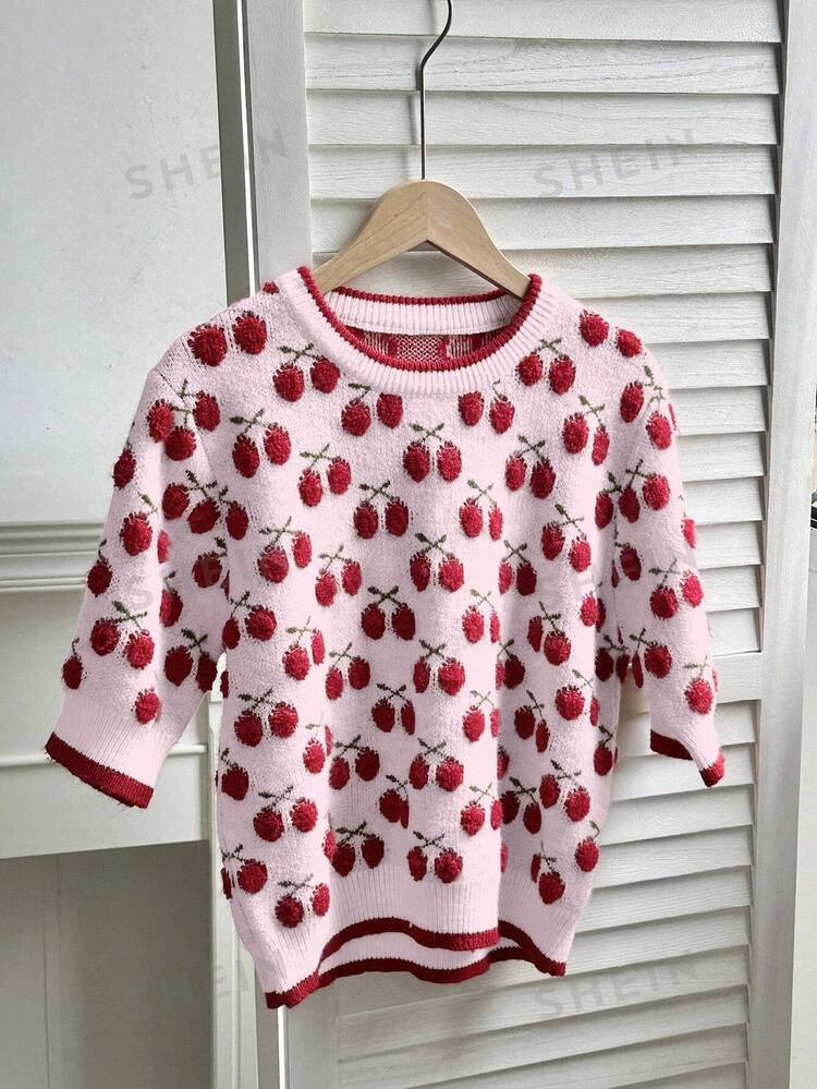 SHEIN MOOSTA Dames all-over print ronde hals gebreide trui | SHEIN