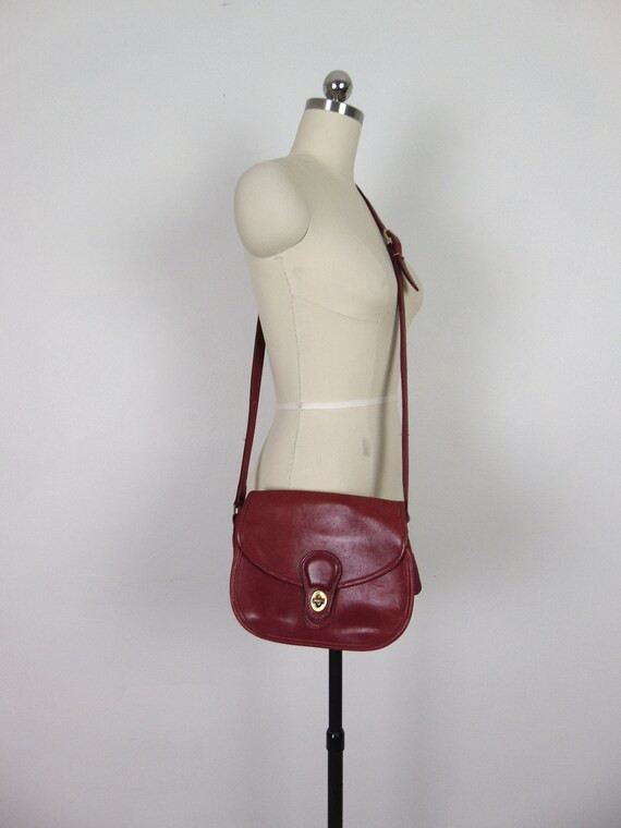 80s RED leather COACH shoulder bag | Etsy (US)