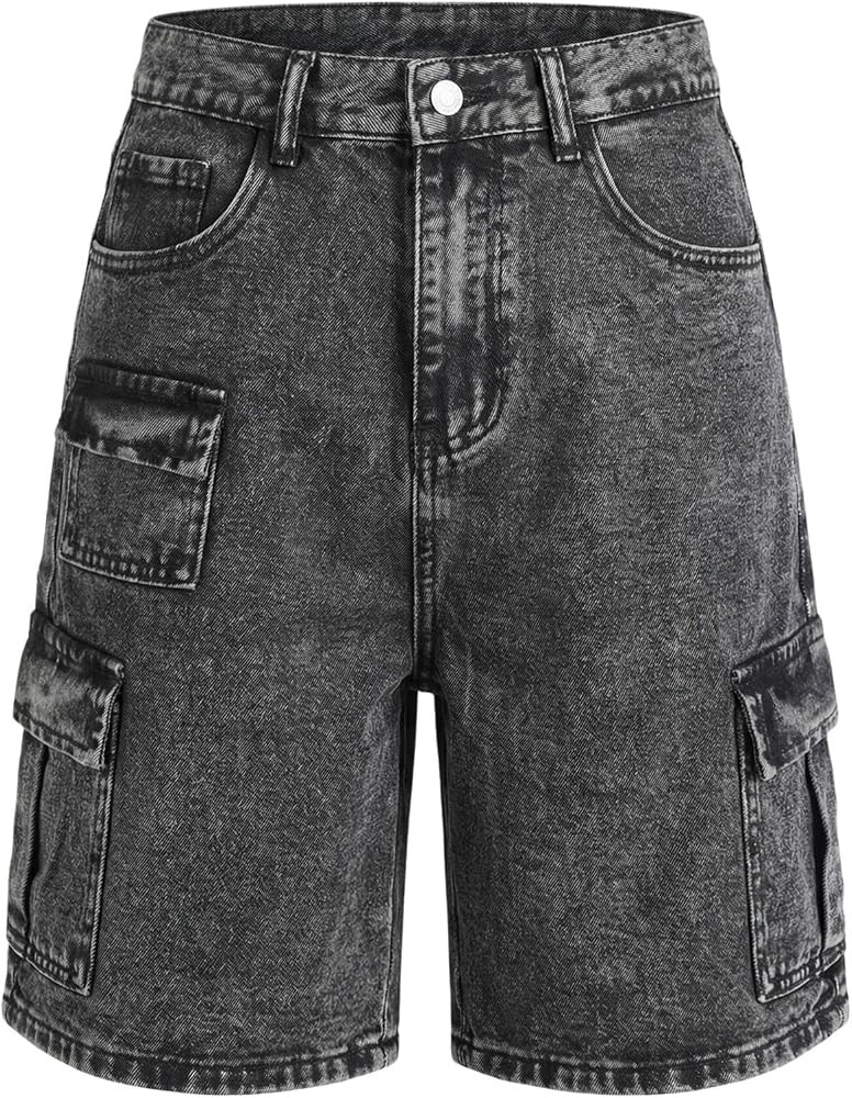 Girls Denim Bermuda Shorts Baggy Y2k Straight Leg Washed Denim Jorts for Tween Girls Summer Trend... | Amazon (US)