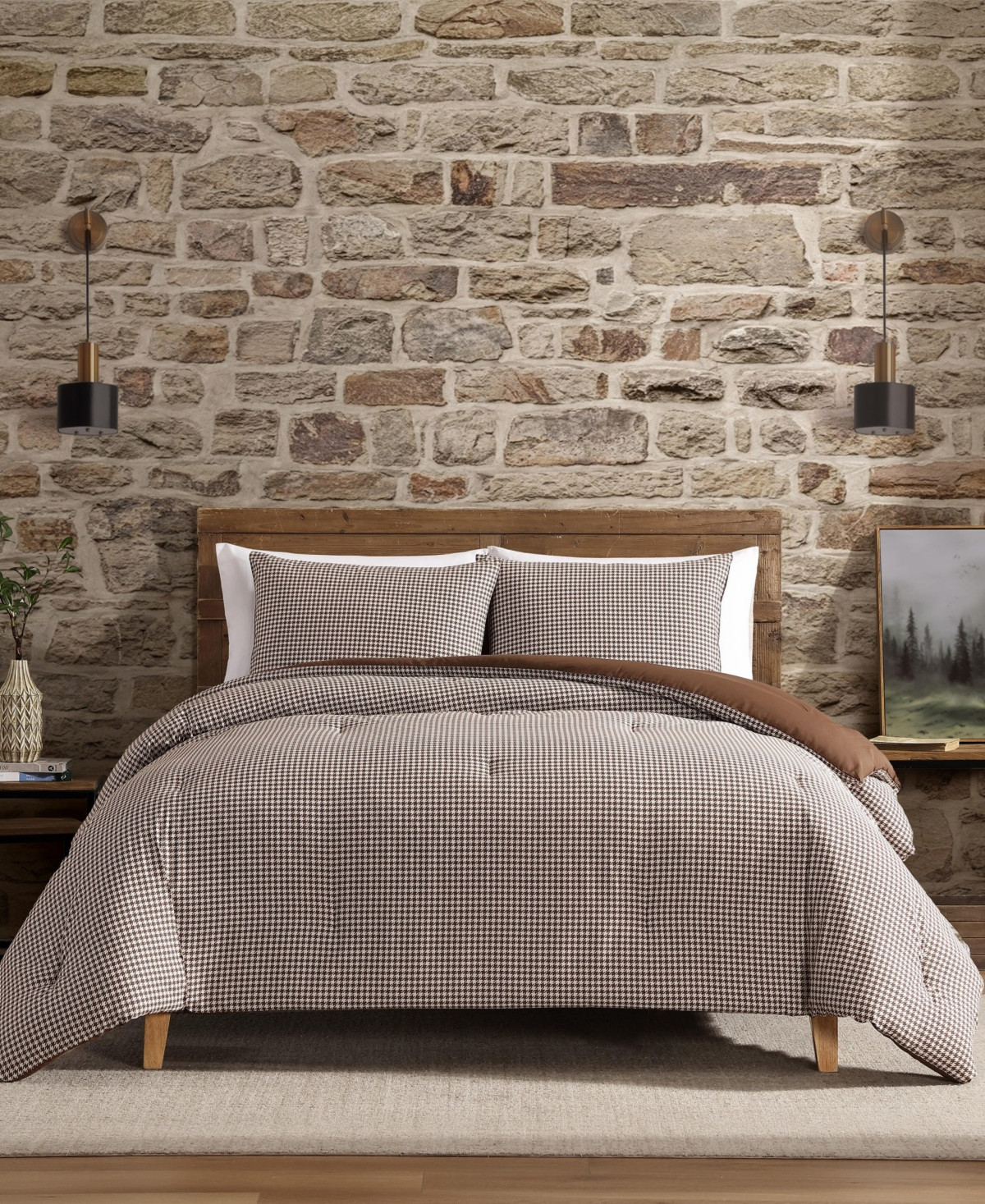 Eddie Bauer Harrison Cotton Reversible 3-Pc. Comforter Set, King - Brown | Macy's