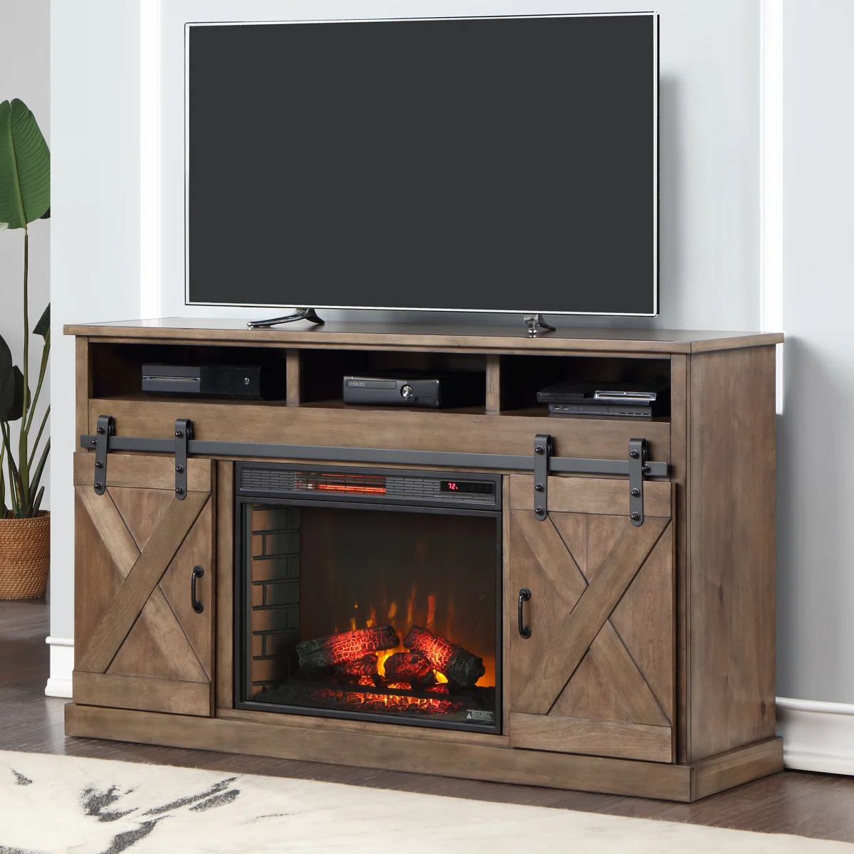 Hungerford Fireplace TV Stand, Holds TVs up to 80 inches | Wayfair North America