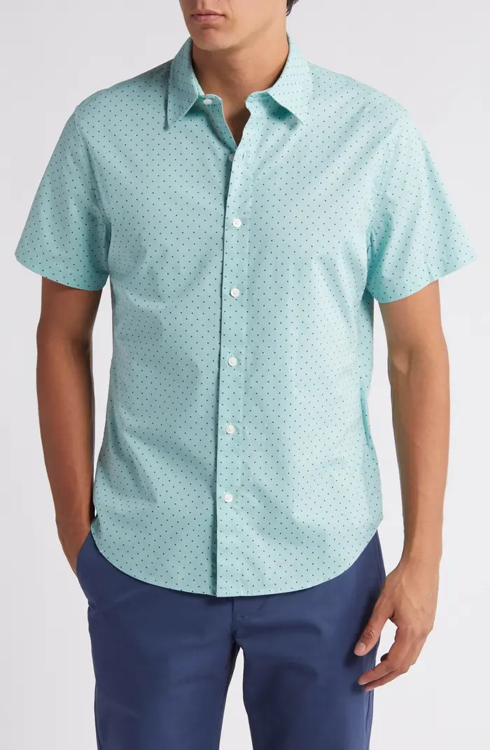 Riviera Dot Slim Fit Short Sleeve Button-Up Shirt | Nordstrom