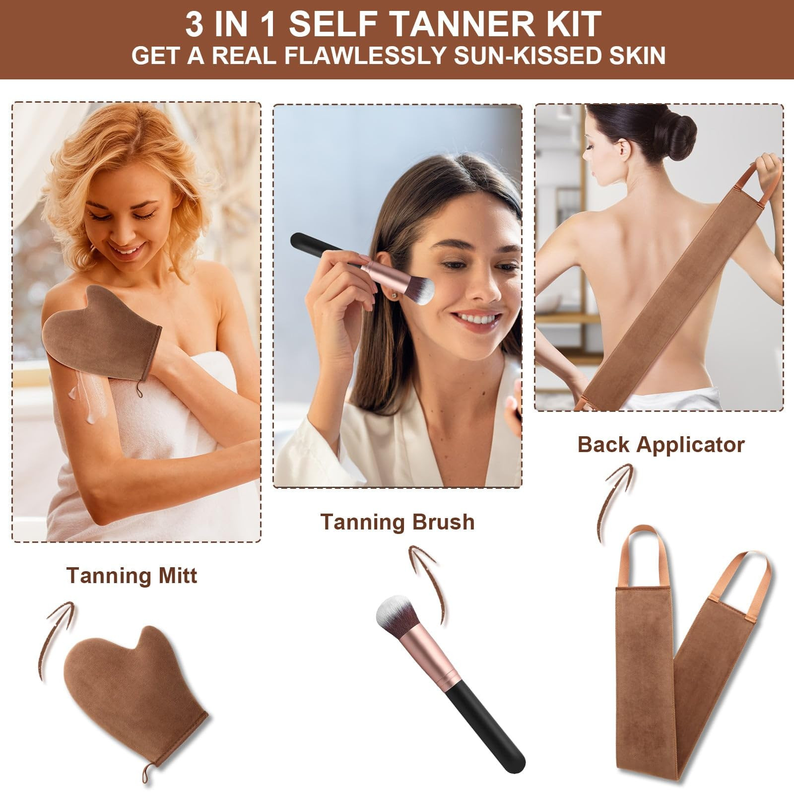 3 in 1 Self Tanning Mitt Self Tanner Mitt Kit Self Tan Mitt Applicator Tanning Gloves Self Tan Mi... | Amazon (CA)