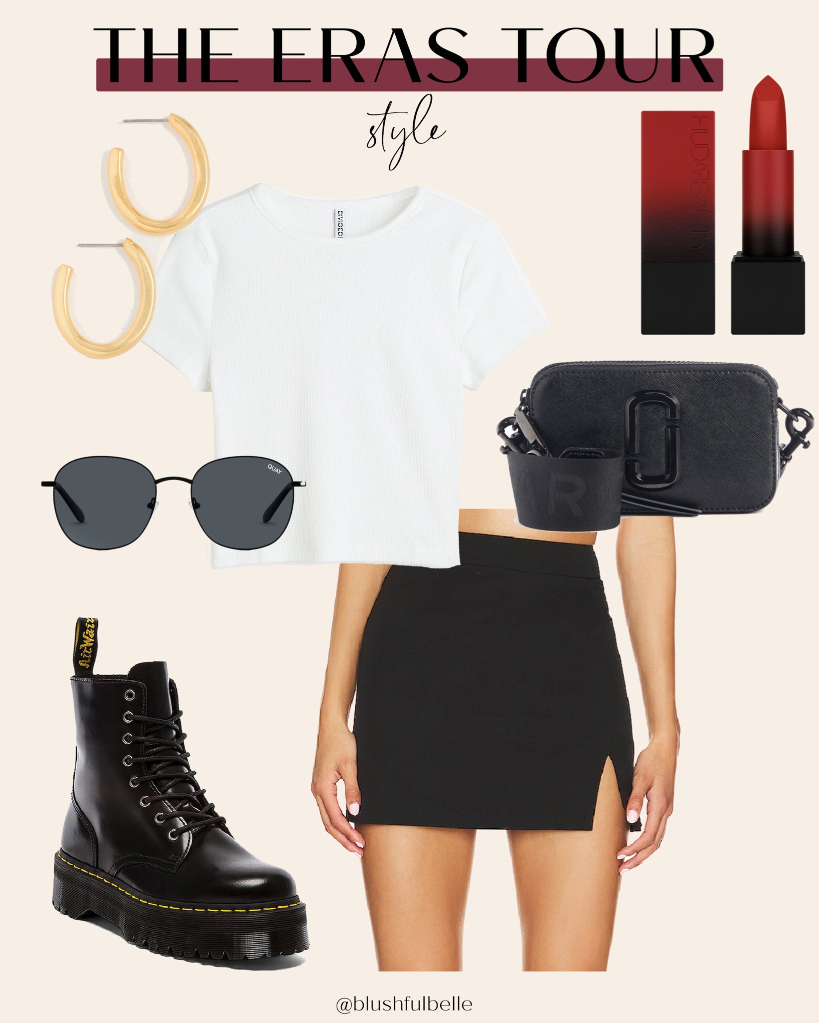 You got that long hair slicked back white t-shirt and I got that good girl faith and a tight little skirt 🖤 

Taylor Swift | The Eras Tour | outfit ideas, concert outfit, black and white outfit#LTKunder100 #LTKFind

#LTKstyletip