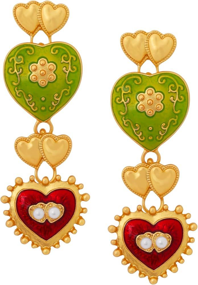 Statement Byzantine Medieval Chunky Cluster Dangle Earrings for Women Dangly Dangling Things Jewe... | Amazon (US)