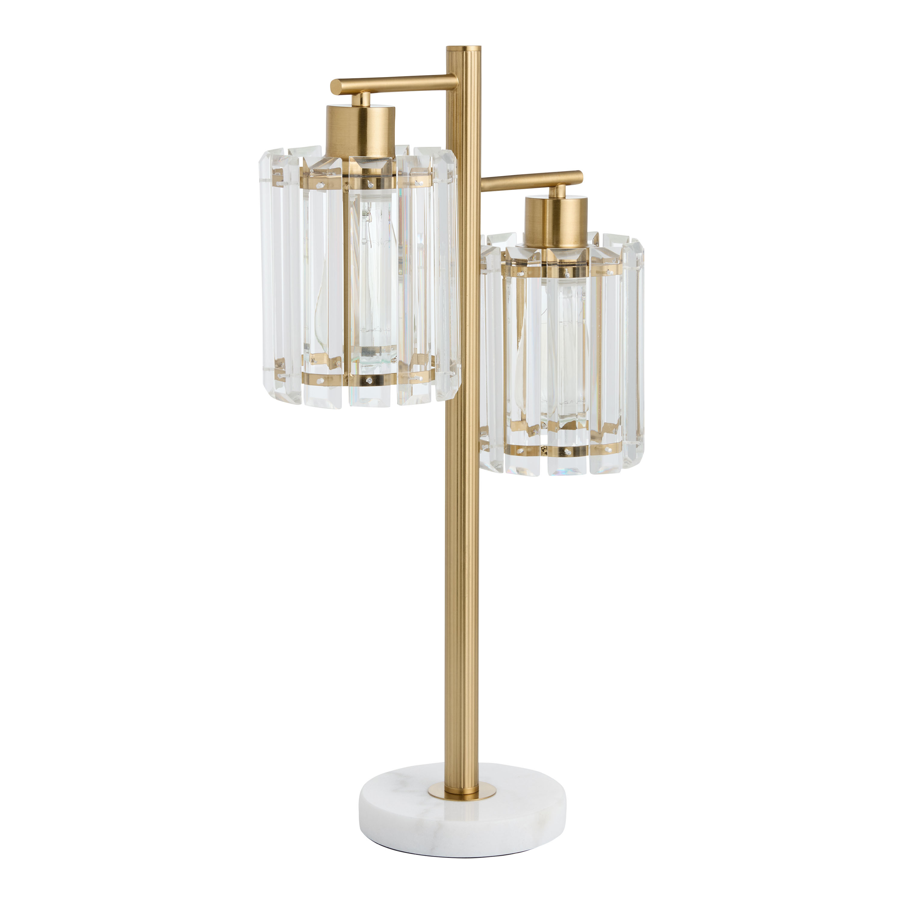 Finley Marble and Crystal Glass Fluted 2 Light Table Lamp | World Market
