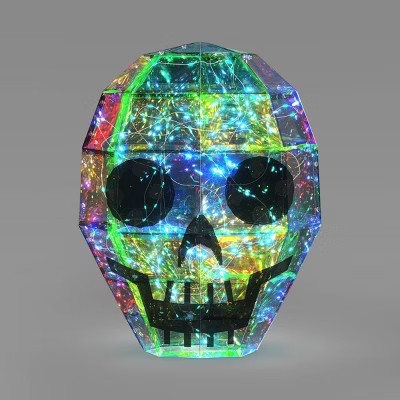 16" Narrow Iridescent Skull 3D Novelty Modular Light Structure Cool White - Hyde and EEK! Boutique™ | Target