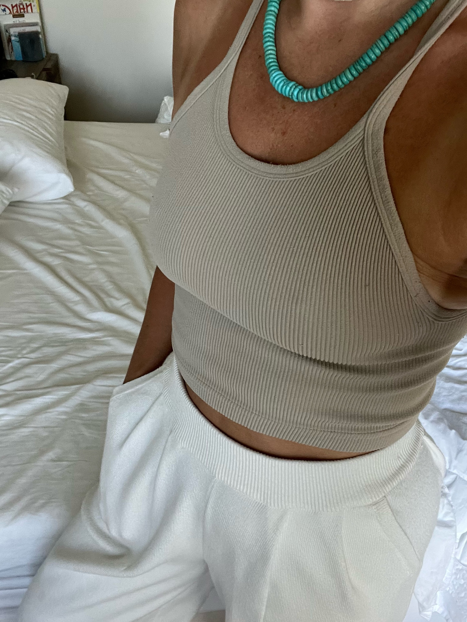 Free people crop tanks and sweats. So cozy!! Linked the free people and the Amazon dupe version  

Home style | athleisure | comfy | cozy | sweatpants | crop top | workout | neutral 

#LTKSeasonal #LTKFind