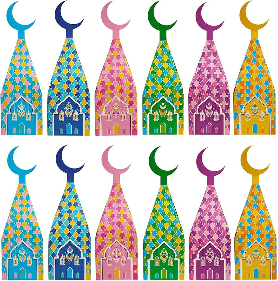 Astrymtic 12 Packs Eid Mubarak Gift Boxes, Ramadan Treat Boxes, Mosque Moon Lantern Candy Boxes w... | Amazon (CA)