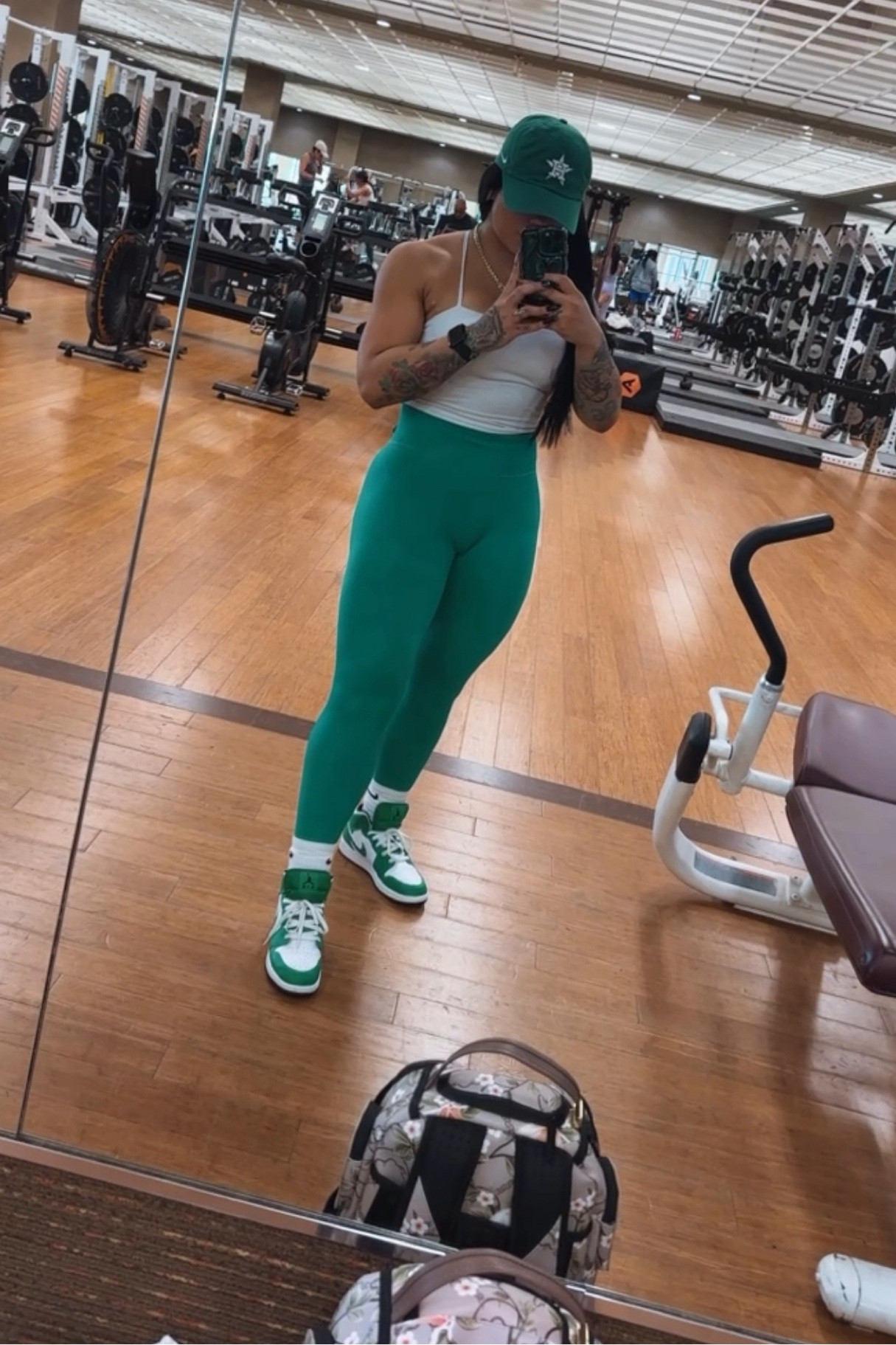 Green is my favorite color 🫶🏼💚 #gymfit #gymoutfit 

#LTKFitness #LTKActive