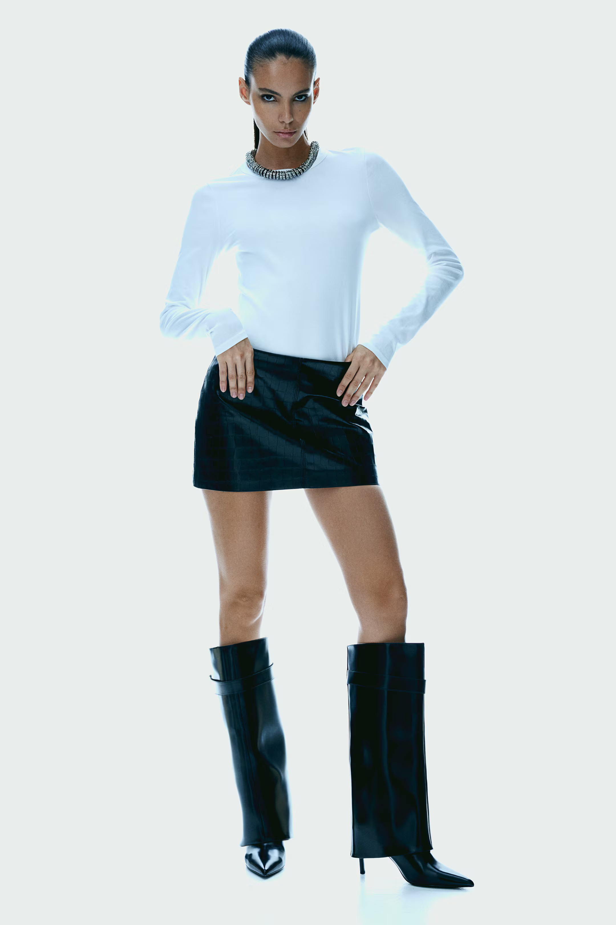 Crocodile-Patterned Mini Skirt | H&M (US + CA)