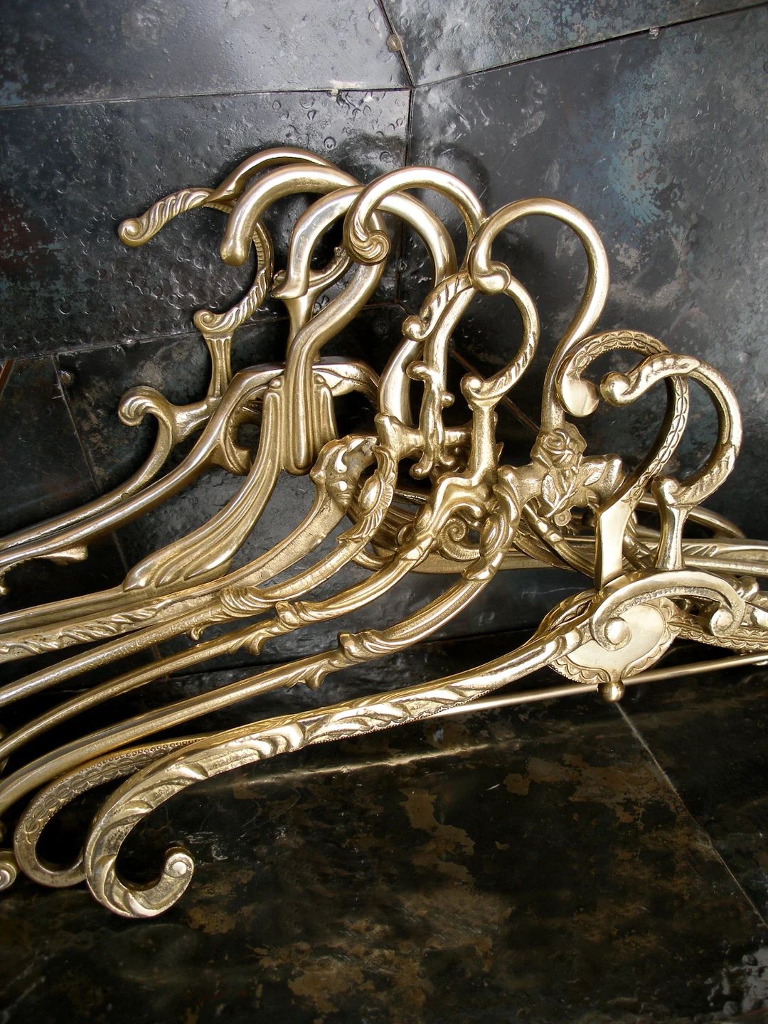 vintage brass wedding dress hanger-antique bridal hangers-old brass hangers-vintage brass coat ha... | Etsy (US)