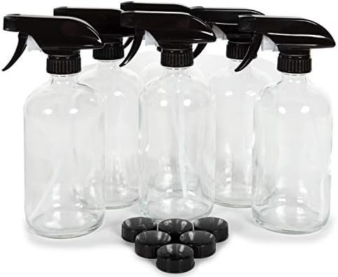 Vivaplex, 6, Large, 16 oz, Empty, Clear Glass Spray Bottles with Black Trigger Sprayers and Lids | Amazon (CA)