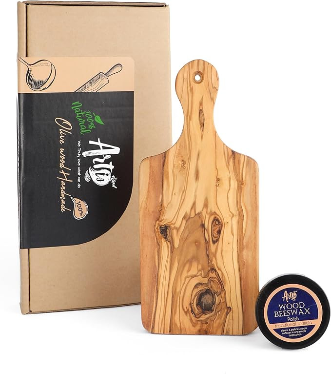 Olive Wood Cutting Board - 27cm (10.6") Handmade Chopping Board with Hanging Hole - Durable Medit... | Amazon (US)