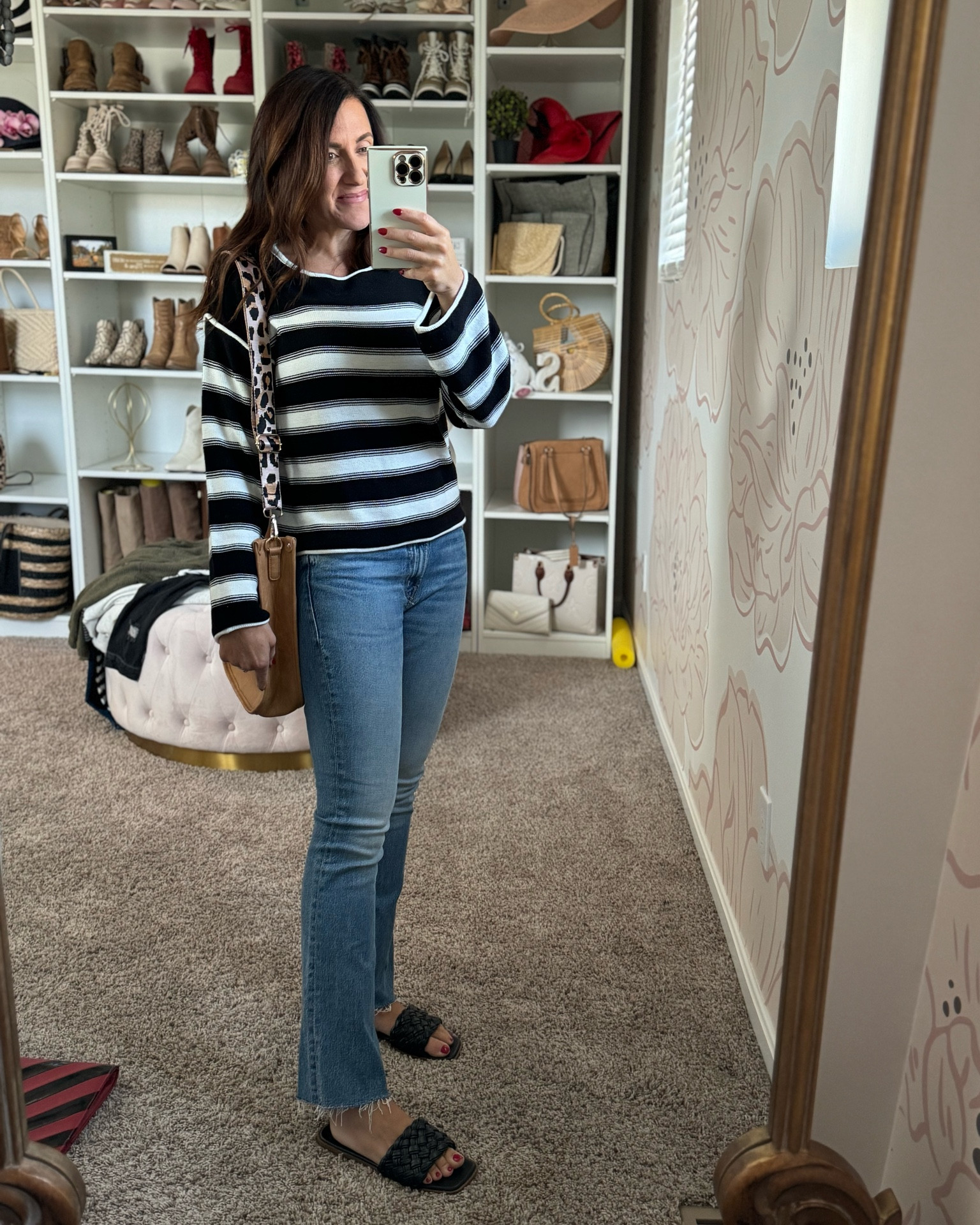 Fall outfit.  Striped sweater. Straight leg jeans. Casual outfit  

#LTKSeasonal #LTKFallSale #LTKStyleTip