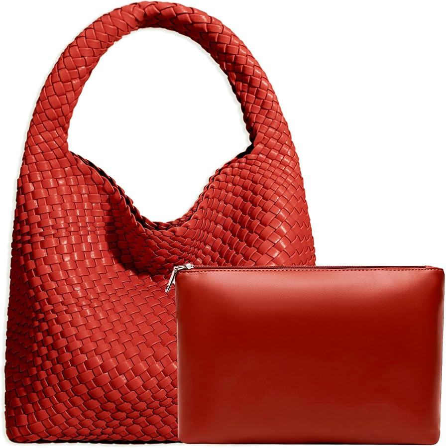 JINMANXUE Woven Tote Bag for Women, Fashion Hobo Handbag, Travel Top-handle Shoulder Bag, Beach U... | Amazon (US)