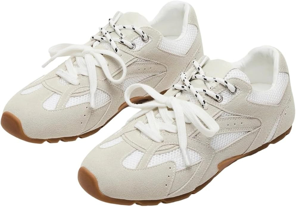 Women’s Lace-Up Sneakers Suede Fashion Sneakers for Women Comfortable Walking Shoes with Memory... | Amazon (US)