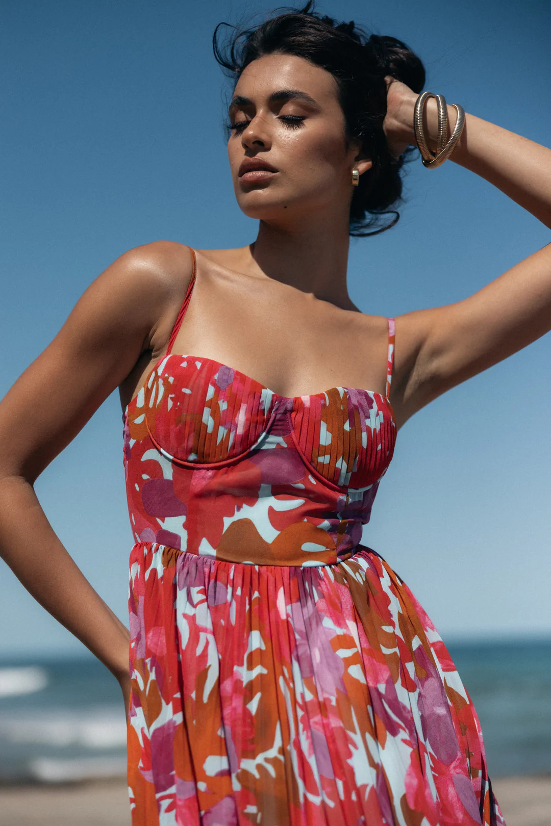 Achanti Pleated Maxi Dress - Pink Azalea | Petal & Pup (US)