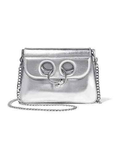 JW Anderson - Pierce Mini Metallic Leather Shoulder Bag - Silver | NET-A-PORTER (UK & EU)
