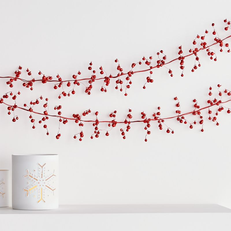 Red Jingle Bells Christmas Garland 6' + Reviews | Crate & Barrel | Crate & Barrel